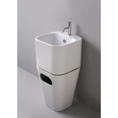 AZZURRA TANDEM Бельевая корзина под раковину из полиуретана 42х42хh52см, белая