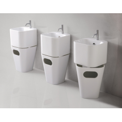 AZZURRA TANDEM Бельевая корзина под раковину из полиуретана 42х42хh52см, белая