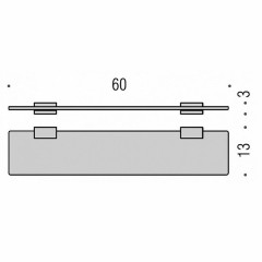 Colombo Look Полка стеклянная 60см, цвет: хром/матовое стекло