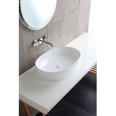 AZZURRA ELEGANCE CIRCLE раковина накладная 60х40х14см без отв. под смеситель , без перелива. цвет белый (цена по акции со склада!)