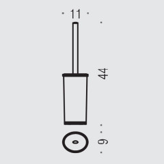 Colombo Land Туалетный ёрш, напольный, цвет: хром/матовое стекло