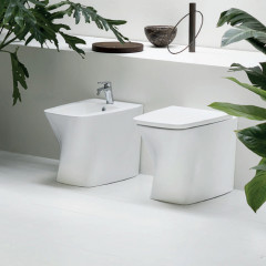 Azzurra Hera Биде напольное приставное 57х38х42 см, с 1 отв под смеситель, с крепежом, цвет белый