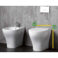 AZZURRA XL Биде напольное 61х43х49 см с 1 отв под смеситель, цвет белый, с креплением