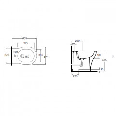 AZZURRA XL Биде напольное 61х43х49 см с 1 отв под смеситель, цвет белый, с креплением
