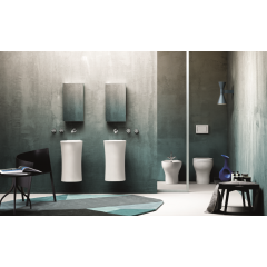 Azzurra Nativo Раковина подвесная 35х37хh62см без отв. под смеситель, с креплением, цвет белый