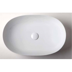 AZZURRA ELEGANCE CIRCLE раковина накладная 60х40х14см без отв. под смеситель , без перелива. цвет белый (цена по акции со склада!)