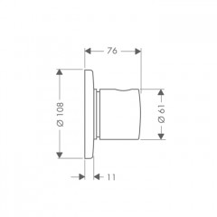 Axor Uno Запорный вентиль, встраиваемый, Trio/Quattro (внешняя часть), цвет: хром