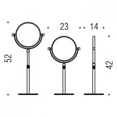 Colombo Complementi Зеркало косметическое, настольное, х3, регулировка высоты, цвет: хром