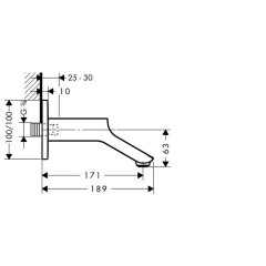 Axor Urquiola, Излив на ванну, цвет: хром