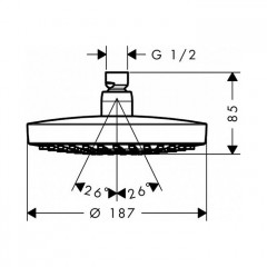 Hansgrohe Croma Select S Верхний душ,180 2jet, цвет: хром