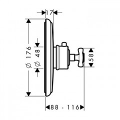 Axor Montreux Термостат Ecostat E, встраиваемый, внешняя часть, цвет: никель шлифованный