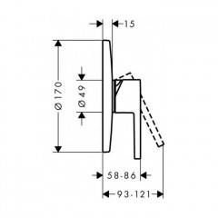 Axor Starck Однорычажный смеситель для душа для скрытого монтажа, внешняя часть, цвет: хром