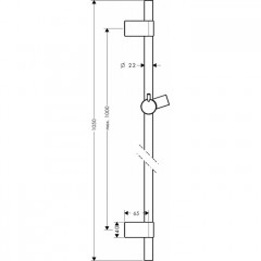 Hansgrohe Unica'S Puro Reno Душевая штанга 105см., цвет: хром