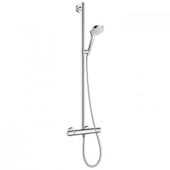 Hansgrohe Croma Select S Душевая система SemiPipe Multi: ручной душ, термостат для душа, штанга для душа, держатель для душа, цвет: белый/хром