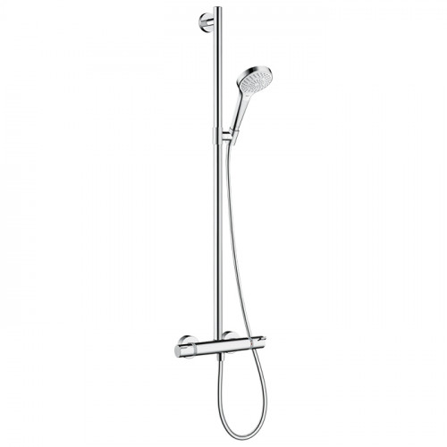 Hansgrohe Croma Select S Душевая система SemiPipe Multi: ручной душ, термостат для душа, штанга для душа, держатель для душа, цвет: белый/хром