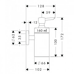 Hansgrohe Logis Диспенсер для жидкого мыла, подвесной, цвет: хром