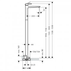 Hansgrohe Metropol Смеситель для раковины, напольный, цвет: хром