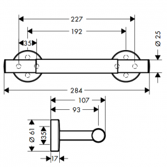 Hansgrohe Unica Comfort Подставка для ног Comfort, подвесной, цвет: хром