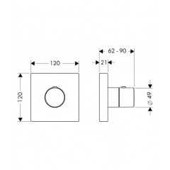 Axor ShowerCollection Термостат 12x12 см, внешняя часть, цвет: хром