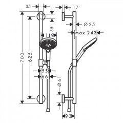Hansgrohe Raindance Sel.S 120/U'Comfort Душевой гарнитур, 65см., цвет: хром