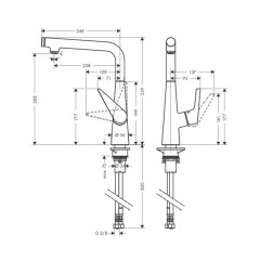 Hansgrohe Talis Select S, Смеситель для кухни, с поворотным изливом, Цвет: хром