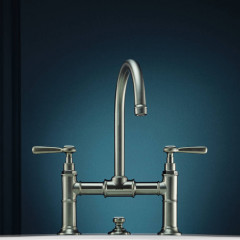 Axor Montreux, Смеситель для раковины 220,с двумя рычаговыми рукоятками, с донным клапаном, цвет: никель шлифованный