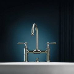 Axor Montreux, Смеситель для раковины 220,с двумя рычаговыми рукоятками, с донным клапаном, цвет: никель шлифованный