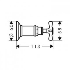 Axor Montreux, Запорный вентиль, СМ, цвет: никель шлифованный