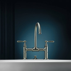 Axor Montreux, Смеситель для раковины 220,с двумя рычаговыми рукоятками, с донным клапаном, цвет: никель шлифованный