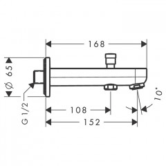 Hansgrohe Metris S Излив на ванну 15.2см., настенный, цвет: хром