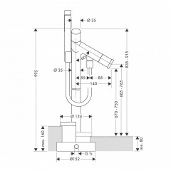Axor Starck, Смеситель для ванны, c двумярукоятками, напольный, внешняя часть, цвет: хром