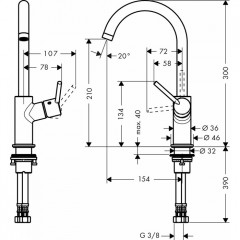 Hansgrohe Talis Смеситель для раковины, однорычажный, на 1 отв., цвет: хром