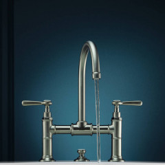 Axor Montreux, Смеситель для раковины 220,с двумя рычаговыми рукоятками, с донным клапаном, цвет: никель шлифованный