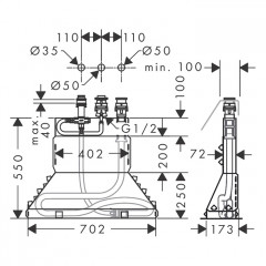 Axor MyEdition Скрытая часть для смесителя на борт ванны, на 3 отверстия