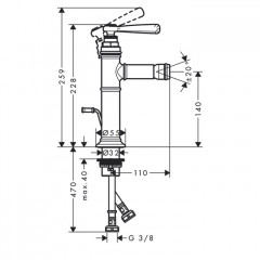 Axor Montreux Смеситель для биде, на 1 отв. цвет: никель шлифованный