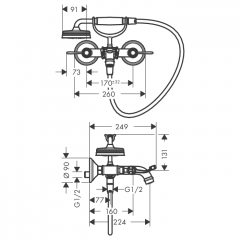 Axor Montreux Смеситель для ванны с двумя рычаговыми рукоятками, цвет: никель