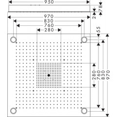 Axor ShowerCollection Верхний душ ShowerHeaven 970x970 мм, сподсветкой, нерж.сталь