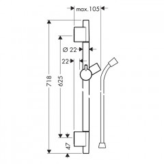 Hansgrohe Unica'S Puro Штанга для душа 65см, цвет: хром