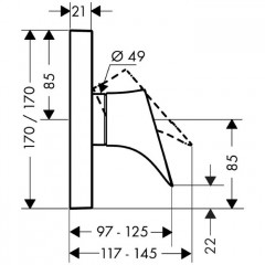 Axor Starck Organic, Смеситель для душа, однорычажный, наружная часть: розетка, рукоятка, гильза, функциональный блок, внешняя часть, цвет: хром