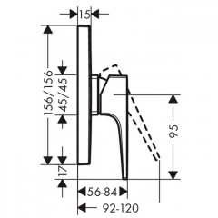 Hansgrohe Metropol Смеситель для душа однорычажный, внешняя часть, цвет: хром