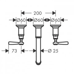 Axor Montreux Смеситель для раковины на3 отверстия, с рычаговымирукоятками, СМ, цвет: никель шлифованный