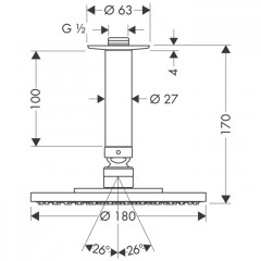 Hansgrohe Raindance S 180 Air Верхний душ Ø18см, цвет: хром