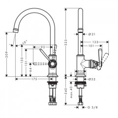 Axor Montreux Однорычажный смеситель для раковины, на 1 отв. цвет: никель шлифованный