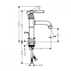 Axor Montreux, Смеситель для раковины 100, однорычажный, с донным клапаном, цвет: хром