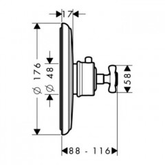 Axor Montreux Термостат Ecostat E, встраиваемый, внешняя часть, цвет: хром