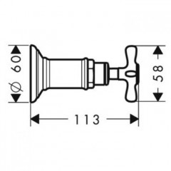 Axor Montreux, Запорный вентиль, СМ, цвет: хром
