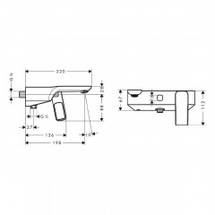 Axor Urquiola, Смеситель для ванны, однорычажный, ВМ, цвет: хром