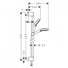 Hansgrohe Crometta Vario 6л Unica Душевой гарнитур, 65см, цвет: хром