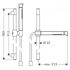 Axor Starck Organic Душевой гарнитур (ручной душ 2jet + штанга + держаель для душа), цвет: хром