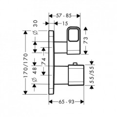 Axor Urquiola, Термостат с запорным вентилем, СМ, внешняя часть, цвет: хром